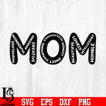 MOM marvelous, wonderful, amazing, creative, charming, thought, honest, sweet,... svg eps dxf png file