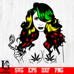 Marijuana Woman Smoking svg,eps,dxf,png file