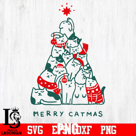 Merry Christmas, merry catmas svg dxf eps png file