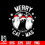 Merry Cat Mas, Snow Svg Dxf Eps Png file
