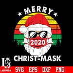 Merry ChristMask 2020, Santa Face Mask Graphics, Family Xmas svg eps dxf png file