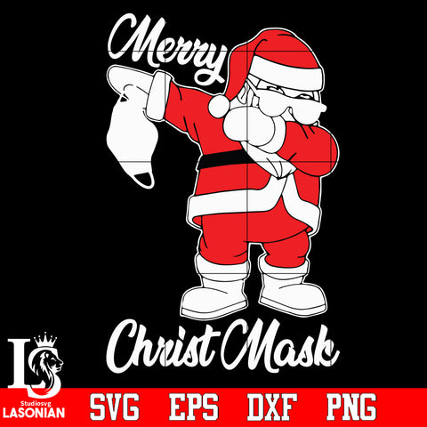 Merry ChristMask 2020, Santa Face Mask Graphics, Family Xmas svg eps dxf png file