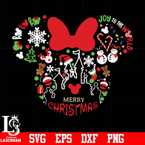 Merry Christmas Disney Minnie mouse svg, png, dxf, eps digital file