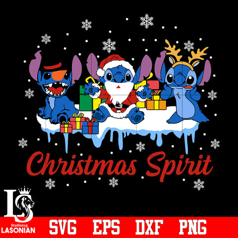 Stitch Christmas Spirit Svg, Disney Christmas Svg, Disney svg eps dxf png file