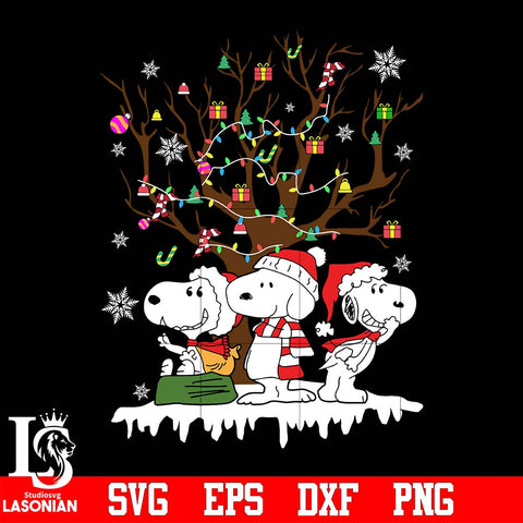 Merry Christmas Tree Gift Svg, Snoopy svg eps dxf png file