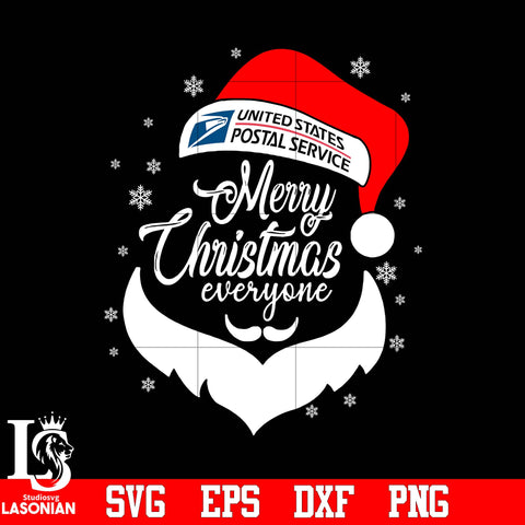 Merry christmas everyone , united states postal service svg eps dxf png file