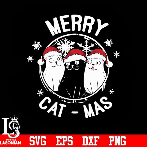 Merry cat mas svg, christmas svg, png, dxf, eps digital file