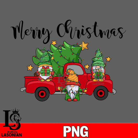 Merry chrismas gnome jeep PNG file, Digital Download
