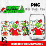 Merry grinch mas  PNG, Grinch Glass Cup Wrap , Libbey Can Glass Cup 10 PNG file, digital download