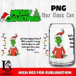 Merry grinch mas  PNG, Grinch Glass Cup Wrap , Libbey Can Glass Cup 12 PNG file, digital download
