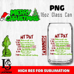 Merry grinch mas  PNG, Grinch Glass Cup Wrap , Libbey Can Glass Cup 13 PNG file, digital download