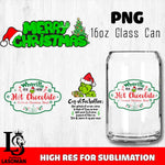 Merry grinch mas  PNG, Grinch Glass Cup Wrap , Libbey Can Glass Cup 15 PNG file, digital download