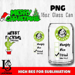 Merry grinch mas  PNG, Grinch Glass Cup Wrap , Libbey Can Glass Cup 17 PNG file, digital download