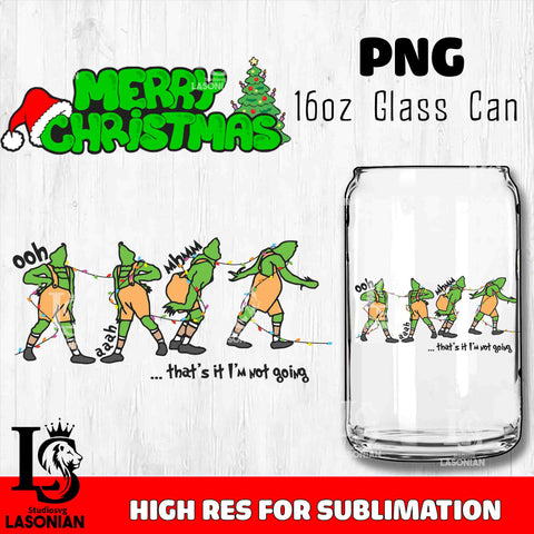 Merry grinch mas  PNG, Grinch Glass Cup Wrap , Libbey Can Glass Cup 21 PNG file, digital download
