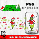 Merry grinch mas  PNG, Grinch Glass Cup Wrap , Libbey Can Glass Cup 4 PNG file, digital download