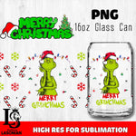 Merry grinch mas  PNG, Grinch Glass Cup Wrap , Libbey Can Glass Cup 9 PNG file, digital download
