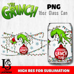 Merry grinch mas  PNG, Grinch Glass Cup Wrap , Libbey Can Glass Cup PNG file, digital download