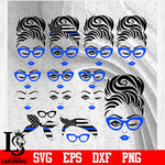 Messy Bun Police Bundle 3 svg eps dxf png file