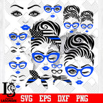 Messy Bun Police Bundle 5 svg eps dxf png file