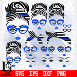 Messy Bun Police Bundle svg eps dxf png file