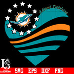 Miami Dolphins Heart,Miami Dolphins Love svg,eps,dxf,png file