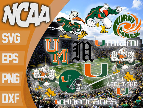Miami Hurricanes svg svg eps dxf png file, bundle ncaa svg, ncaa svg