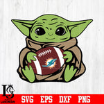 Miami Dolphins Baby Yoda, Baby Yoda svg eps dxf png file