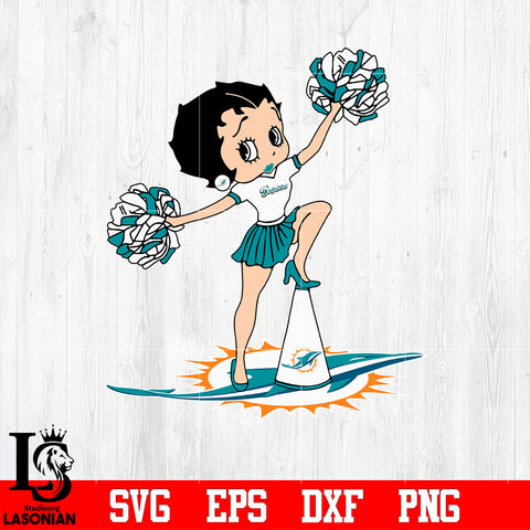 Miami Dolphins Betty Boop Cheerleader NFL svg eps dxf png file