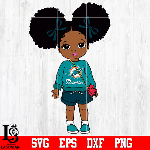 Miami Dolphins Littel Girl NFL Svg Dxf Eps Png file