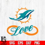 Miami Dolphins Love Svg Dxf Eps Png file