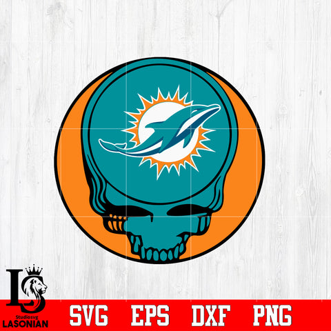 Miami Dolphins Skull Ball Svg Dxf Eps Png file Svg Dxf Eps Png file