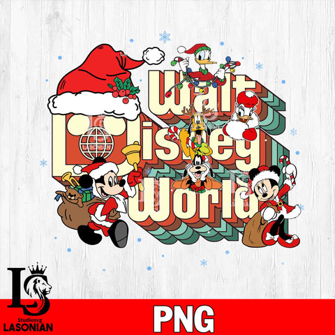 Mickey And Friends Christmas, wait disney word PNG file, Digital Download