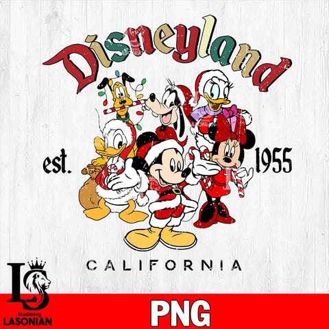 Mickey And Friends Christmas disneyland california PNG file, Digital Download