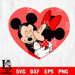 Mickey Minnie Herat valentines svg , mickey valentine's day svg eps dxf png file, digital download