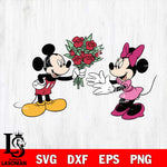 Mickey Minnie Rose valentines  svg , mickey valentine's day svg eps dxf png file, digital download