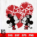 Mickey Minnie heart valentines 3 svg , mickey valentine's day svg eps dxf png file, digital download