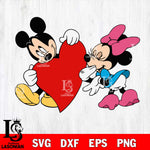 Mickey Minnie heart valentines 5 svg , mickey valentine's day svg eps dxf png file, digital download
