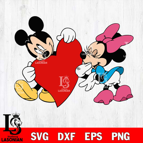 Mickey Minnie heart valentines 5 svg , mickey valentine's day svg eps dxf png file, digital download