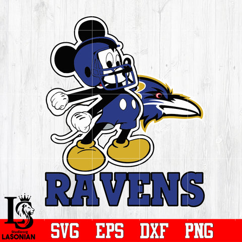 Mickey Football, Baltimore Ravens Mickey, Baltimore Ravens Svg Dxf Eps Png file