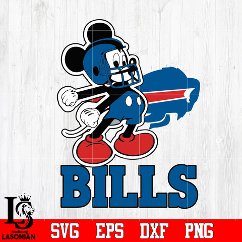 Mickey Football, Buffalo Bills Mickey, Buffalo Bills Svg Dxf Eps Png file