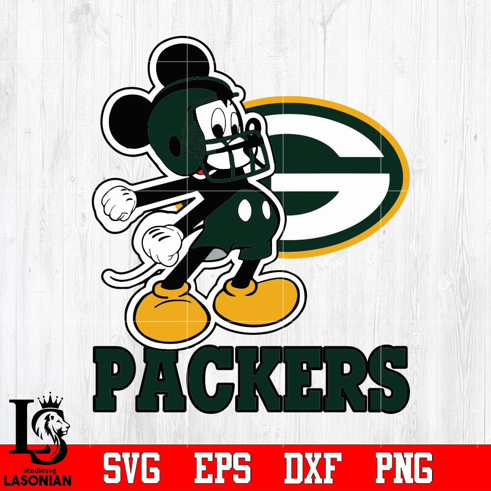 Mickey Football, Green Bay Packers Mickey, Green Bay Packers Svg Dxf E ...