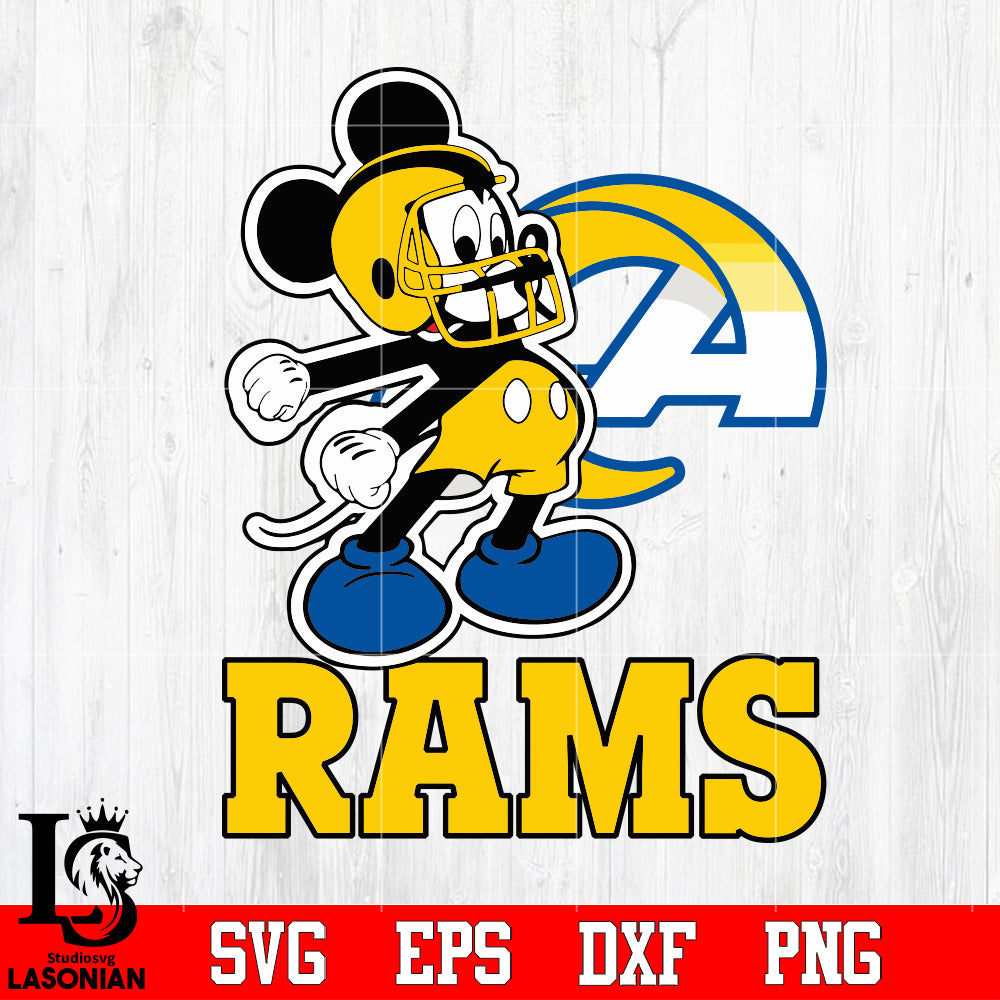 Coach Micky Rams Mickey Football, Los Angeles Rams Mickey, Los Angeles Rams Svg Dxf Eps ...