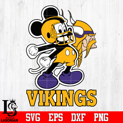 Mickey Football, Minnesota Vikings Mickey Minnesota Vikings Svg Dxf Eps Png file
