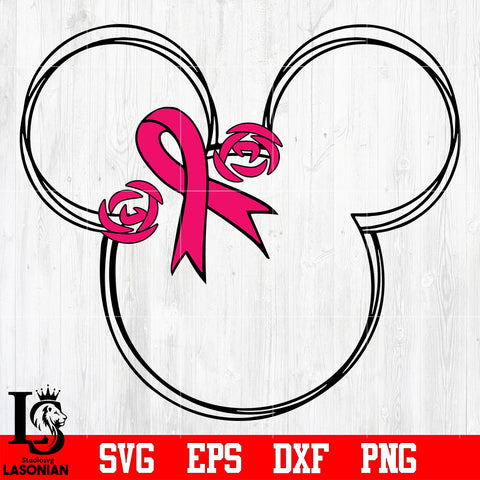 Mickey disney breast cancer awarenness svg eps dxf png file