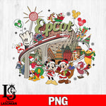 Mickey and Friends Christmas PNG file, Digital Download