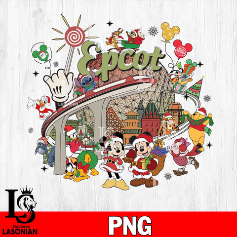 Mickey and Friends Christmas PNG file, Digital Download