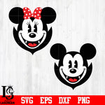Mickey and Minnie vampires, Disney Halloween svg,eps,dxf,png file