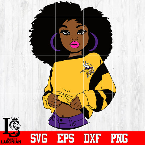 Minnesota Vikings Girl Svg Dxf Eps Png file