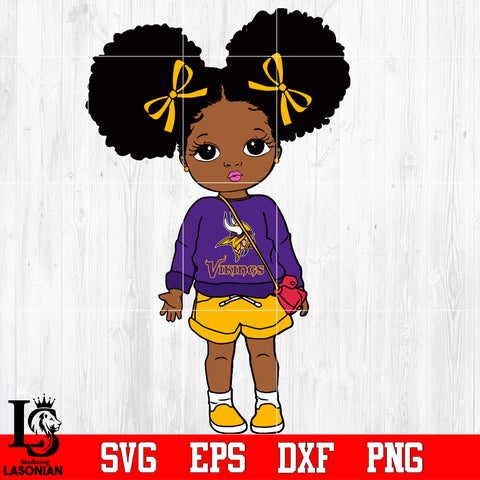 Minnesota Vikings Littel Girl NFL Svg Dxf Eps Png file