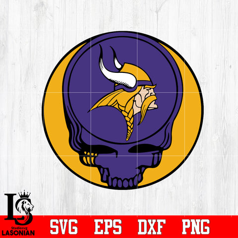 Minnesota Vikings Skull Ball Svg Dxf Eps Png file Svg Dxf Eps Png file